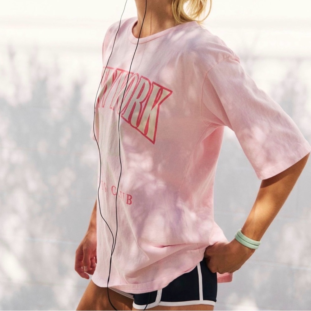 Free People x Original Retro Brand Pink NYC Boyfriend Tee size Small